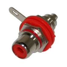 Разъём RCA (гн.) на корпус с изолятором, красный Разъём RCA (гн.) на корпус с изолятором, красный