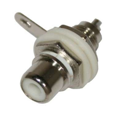 Разъём RCA (гн.) на корпус с изолятором, белый