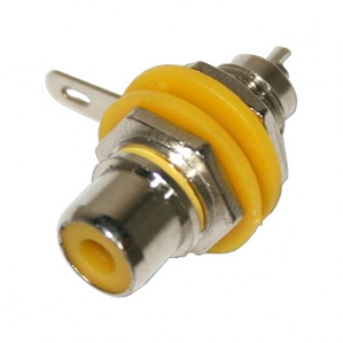 Разъём RCA (гн.) на корпус с изолятором, жёлтый