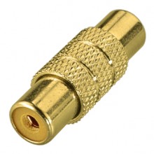 Переходник RCA (гн.) - RCA (гн.)  металлический позолоченный