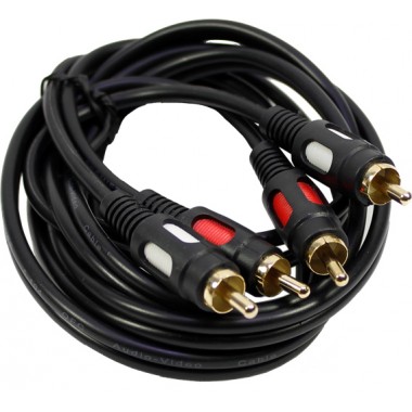 Шнур 2 RCA - 2 RCA OD4.0x8.0мм 7.0м позолоченный