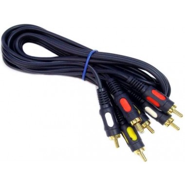 Шнур 3 RCA - 3 RCA OD4.0x12.0мм 1.0м позолоченный