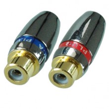 Разъём RCA (гн.) металлический позолоченный на кабель