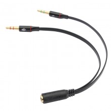 Переходник mini jack 3.5 мм (гн.) - 2 х mini jack 3.5 мм (шт.) 0.18м Переходник mini jack 3.5 мм (гн.) - 2 х mini jack 3.5 мм (шт.) 0.18м