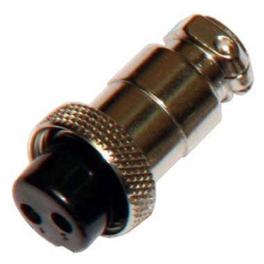 Разъём MIC 2P (гн.) на кабель металлический