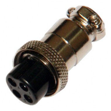 Разъём MIC 4P (гн.) на кабель металлический