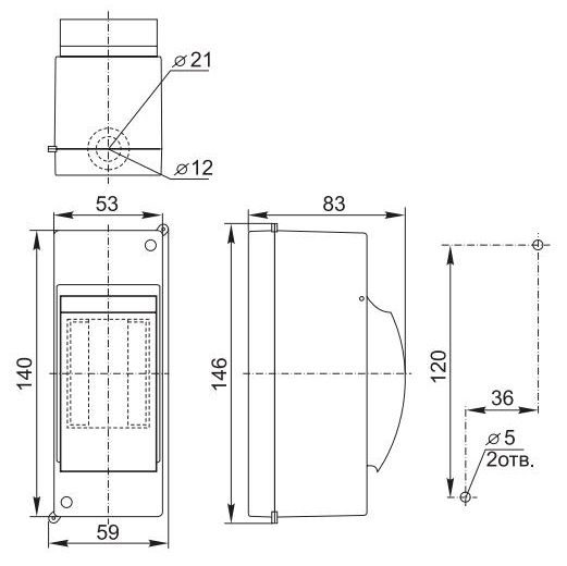 Бокс IEK КМПн 2/2 IP30 для наружной установки