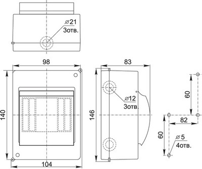 Бокс IEK КМПн 2/4 IP30 для наружной установки