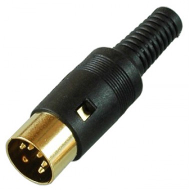 Разъём DIN 5 pin (шт.) позолоченный на кабель