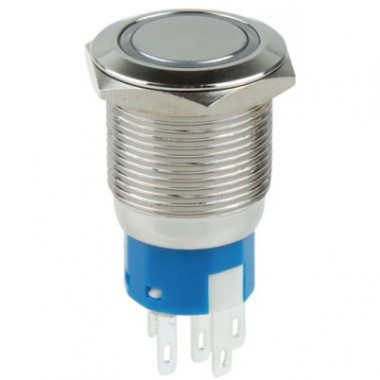 Кнопка LA19JSF-11E 12V 5А (5с) с зелёной подсветкой