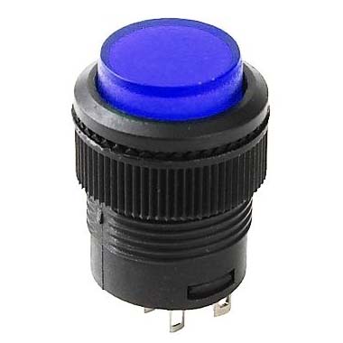 Выключатель-кнопка R16-503BD-B Non Lock 250V 1А (4с)