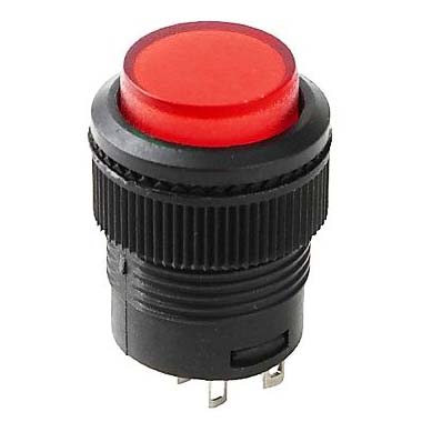 Выключатель-кнопка R16-503AD-R Lock 250V 1А (4с)