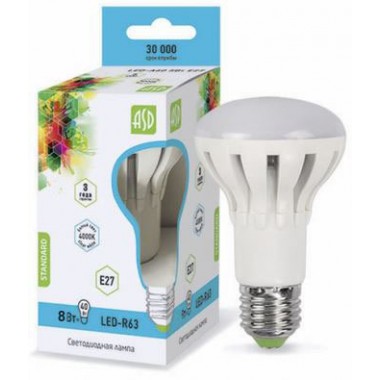 Лампа светодиодная ASD LED-R63-standard 8Вт Е27 4000К 