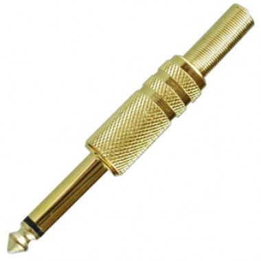 Разъём jack 6.35 мм (шт.) mono металлический позолоченный