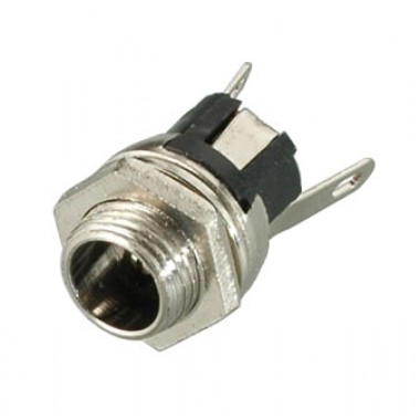 Разъём питания DC 5.5x2.5мм (гн.) на корпус с гайкой