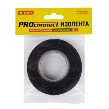 Изолента хлопчатобумажная PROCONNECT 09-2408-4, 80г Изолента хлопчатобумажная PROCONNECT 09-2408-4, 80г
