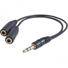 Переходник mini jack 3.5 мм (шт.) — 2 х mini jack 3.5 мм (гн.) stereo Переходник mini jack 3.5 мм (шт.) — 2 х mini jack 3.5 мм (гн.) stereo