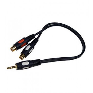 Адаптер mini jack 3.5 мм (шт.) - 2 RCA (гн.) OD4.0х8.0мм 0.3м