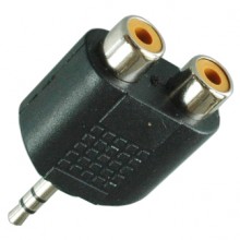 Переходник mini jack 3.5 мм (шт.) stereo — 2хRCA (гн.) Переходник mini jack 3.5 мм (шт.) stereo — 2хRCA (гн.)