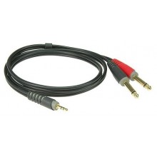 Шнур mini jack 3.5 мм - 2 х jack 6.35 мм OD4.0x8.0мм 1.5м