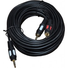 Шнур mini jack 3.5 мм - 2 RCA OD3.2x6.4мм 5.0м позолоченный Шнур mini jack 3.5 мм - 2 RCA OD3.2x6.4мм 5.0м позолоченный