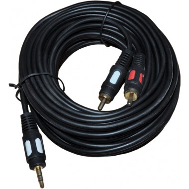 Шнур mini jack 3.5 мм - 2 RCA OD3.2x6.4мм 5.0м позолоченный