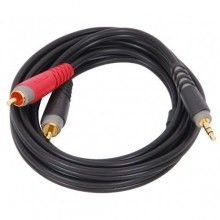 Шнур mini jack 3.5 мм - 2 RCA OD4.0x8.0мм 3.0м позолоченный