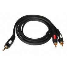 Шнур mini jack 3.5 мм - 2 RCA OD3.2x6.4мм 1.5м позолоченный Шнур mini jack 3.5 мм - 2 RCA OD3.2x6.4мм 1.5м позолоченный