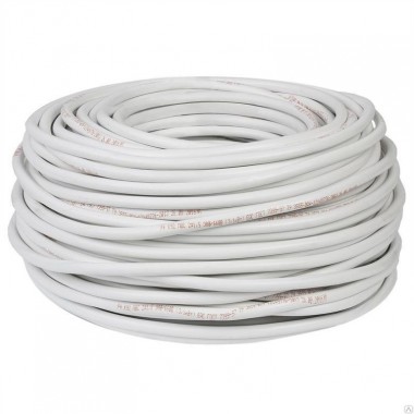 Кабель монтажный ПВС 2x1.5 мм², белый