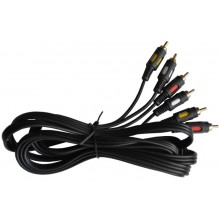 Шнур 3 RCA - 3 RCA OD4.0x12.0мм 1.5м позолоченный Шнур 3 RCA - 3 RCA OD4.0x12.0мм 1.5м позолоченный