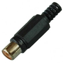 Разъём RCA (гн.) на кабель, чёрный