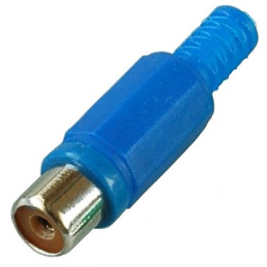 Разъём RCA (гн.) на кабель, синий