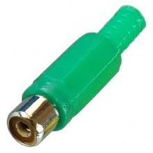 Разъём RCA (гн.) на кабель, зелёный