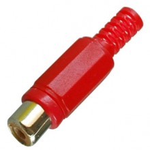 Разъём RCA (гн.) на кабель, красный