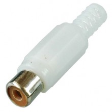 Разъём RCA (гн.) на кабель, белый