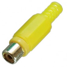 Разъём RCA (гн.) на кабель, жёлтый