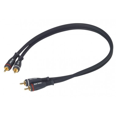 Шнур 2 RCA - 2 RCA OD4.0x8.0мм 0.5м позолоченный