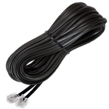 Шнур телефонный 6P4C - 6P4C 10.0м линейный, чёрный