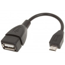 Шнур-переходник OTG USB A - micro USB B 0.3м
