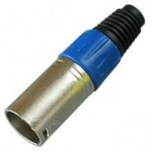 Цанговый разъём XLR 3P (шт.) на кабель, синий