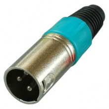 Цанговый разъём XLR 3P (шт.) на кабель, зелёный