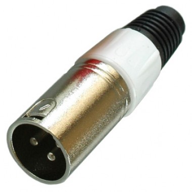 Цанговый разъём XLR 3P (шт.) на кабель, белый