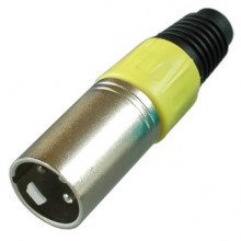 Цанговый разъём XLR 3P (шт.) на кабель, жёлтый