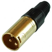 Цанговый разъём XLR 3P (шт.) на кабель, позолоченный