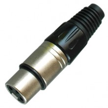 Цанговый разъём XLR 3P (гн.) на кабель, чёрный