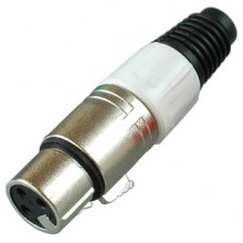 Цанговый разъём XLR 3P (гн.) на кабель, белый