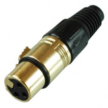 Цанговый разъём XLR 3P (гн.) на кабель, позолоченный