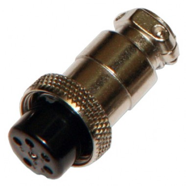 Разъём MIC 6P (гн.) на кабель металлический